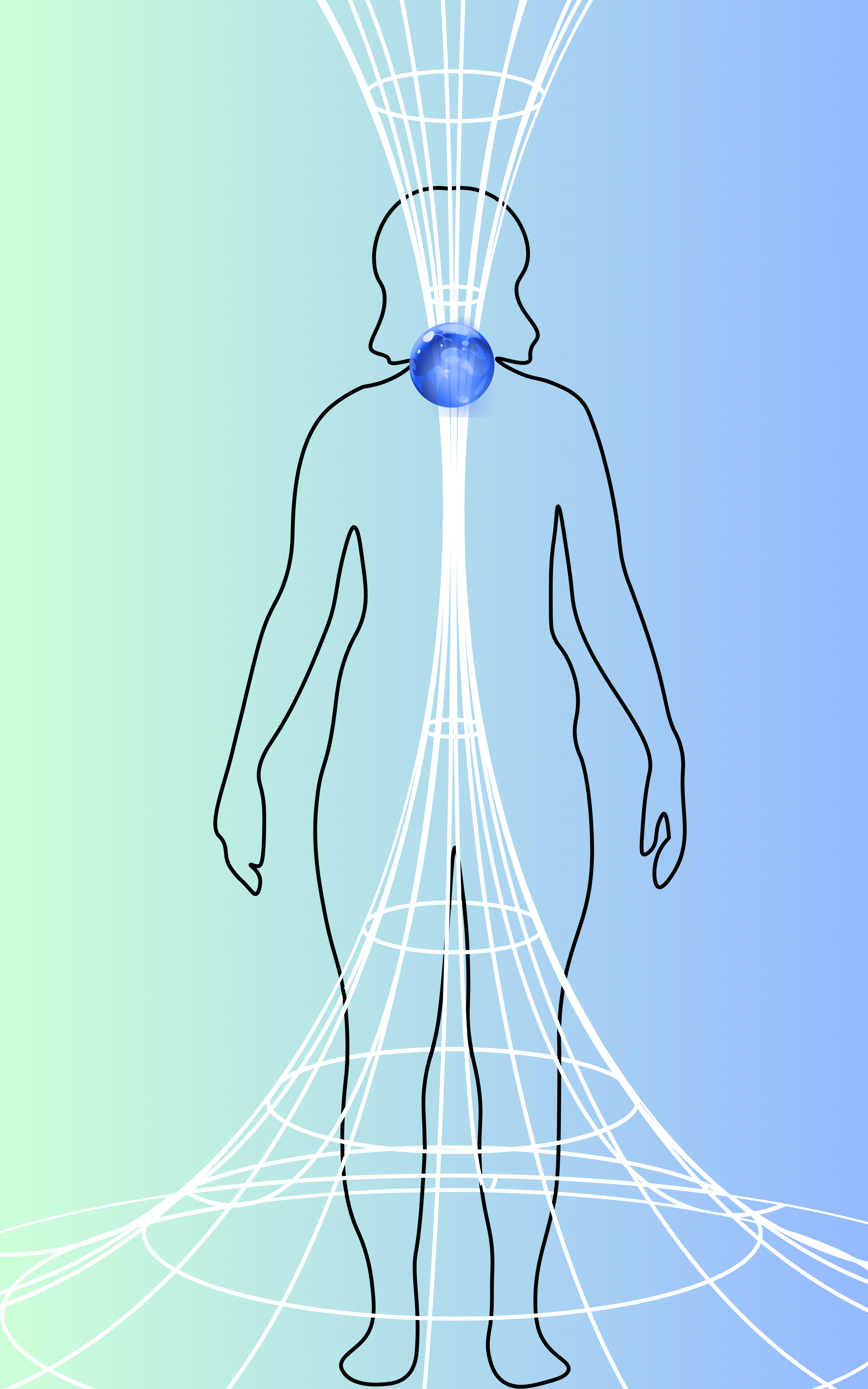 illustration of a person with Throat Chakra. Made in Canva by the authors.